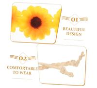 Warmhm 2 Stück Blumenhaarband Damen Teiliges Sonnenblumen Haarkranz Boho Stirnband mit Gelben Blumen für Frauen Verstellbar als Haarschmuck für Hochzeit Party Alltag