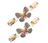 Warmhm 2 Stück Damen Pulloverclips mit Schmetterlings Design Emaille Cardigan Kragenclips Langlebige Broschen für Schal und Strickjacke Modische Schmuck Accessoires