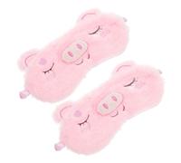 Warmhm 2 Stück Plüsch Schlafmaske mit Niedlichem Schweinchen motiv Weiche Augenbinde für Erholsamen Schlaf Effektiver Lichtschutz Komfortable Augenabdeckung für Jungen und Mädchen