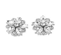 Warmhm 2 Stück Strass Manschettenknöpfe mit Blumenmuster Legierung Abnehmbare Druckknöpfe für Damen Herren Hemden Anzug Smoking