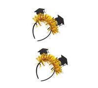 Warmhm 2er Set Abschluss Haarschmuck Mini-Abschlusskappen Für - Goldene Stirnbänder Mit Doktorhut Design - Perfekte Haaraccessoires Für Die Graduierung Und Feiern