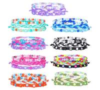 Warmhm 3 Stück Handgefertigte Bunte Wickelarmbänder Damen Böhmischer Charmschmuck mit Perlen Blau