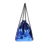 Warmhm Meerjungfrau Pailletten Kordelzugrucksack Kratzfester Stoff Königsblau Glitzernde Damentasche Für Schule Und Party