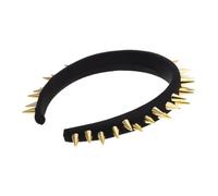 Warmhm Stirnband Mit Nieten Für Frauen Ausgefallener Kopfschmuck Punk-haarband Mit Spitzen Party-haarband Haarreif Mit Nieten Schwarz Breites Banddesign