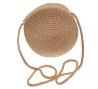 Warmhm Strohgewebte Damen Schultertasche aus Stroh für Strand und Urlaub | Khaki, Geräumiges Innenfach für Kleine Dinge, Leicht zu Tragen, Wochenende und Outdoor Nutzung