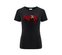 Warner Bros. Friday the 13th 001, Damen Kurzarm-T-Shirt, 100% Baumwolle, Einseitiger, lebendiger Druck, Size 3XL, Black, Nahtloses Design,