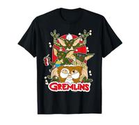 Warner Bros. Gremlins Popcorn T-Shirt, Schwarz, Unisex, Kurzarm, Klassische Passform, XS