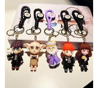 Warner Bros Harry Potter Schlüsselanhänger - Harry, Ron, Hermione & Dobby Charakteranhänger für Rucksäcke/Handtaschen, Zaubererwelt Party Gastgeschenk