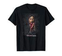 Warner Bros. Vampire Diaries Damon Fruit T-Shirt - Unisex Erwachsene, Damen, Unisex-Kinder - Schwarz - Kurzarm - Klassische Passform - Offiziell lizenziert - T-Shirt