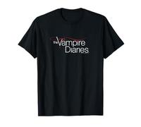 Warner Bros. Vampire Diaries Logo T-Shirt für Damen, Unisex-Erwachsene und Unisex-Kinder - Schwarz, Kurzarm, Klassische Passform, Standardlänge, S