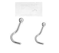 Warrior Chirurgenstahl 316L Sterile Nasen Piercing Nasenstecker Nose Stud Screw mit 2.5 mm Kugel 18G (1.0mm) Länge 6,5mm