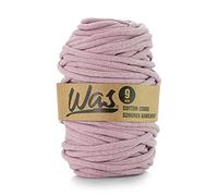 WAS Baumwollkordel mit Polyesterkern 9 mm 50m Baumwollgarn DIY Makramee Stricken Cotton Cord Altrosa ideal für Makramee Handwerk Baumwollseil für Basteln