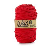 WAS Baumwollkordel mit Polyesterkern 9 mm 50m Baumwollgarn DIY Makramee Stricken Cotton Cord rot ideal für Makramee Handwerk Baumwollseil für Basteln