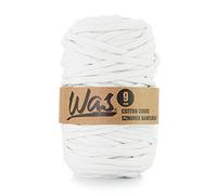WAS Baumwollkordel mit Polyesterkern 9 mm 50m Baumwollgarn DIY Makramee Stricken Cotton Cord weiß ideal für Makramee Handwerk Baumwollseil für Basteln