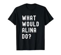 was Würde Alina tun? Preisgünstiges Grafik-T-Shirt, Herren, Schwarz, XL