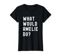 was Würde Amelie tun? Preisgünstiges Grafik-T-Shirt, Damen, Schwarz, XL