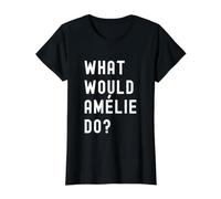 was Würde Amélie tun? Preisgünstiges Grafik-T-Shirt, Damen, Schwarz, XL
