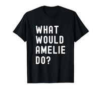 was Würde Amelie tun? Preisgünstiges Grafik-T-Shirt, Herren, Schwarz, XL