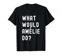was Würde Amélie tun? Preisgünstiges Grafik-T-Shirt, Herren, Schwarz, XL