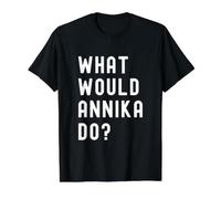 was Würde Annika tun? Preisgünstiges Grafik-T-Shirt, Herren, Schwarz, M