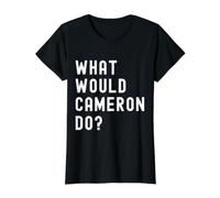 was Würde Cameron tun? Preisgünstiges Grafik-T-Shirt, Damen, Schwarz, XL