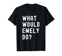 was Würde Emely tun? Preisgünstiges Grafik-T-Shirt, Herren, Schwarz, S