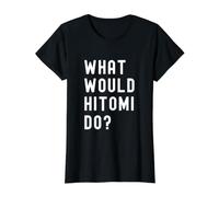 was Würde Hitomi tun? Preisgünstiges Grafik-T-Shirt, Damen, Schwarz, XL