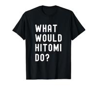 was Würde Hitomi tun? Preisgünstiges Grafik-T-Shirt, Herren, Schwarz, XL