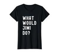 was Würde Jimi tun? Preisgünstiges Grafik-T-Shirt, Damen, Schwarz, M