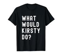 was Würde Kirsty tun? Preisgünstiges Grafik-T-Shirt, Herren, Schwarz, XL