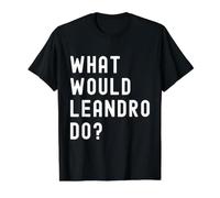 was Würde Leandro tun? Preisgünstiges Grafik-T-Shirt, Herren, Schwarz, L