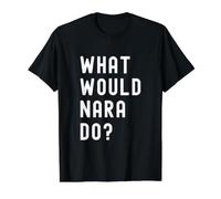 was Würde Nara tun? Preisgünstiges Grafik-T-Shirt, Herren, Schwarz, XL