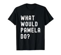 was Würde Pamela tun? Preisgünstiges Grafik-T-Shirt, Herren, Schwarz, XL
