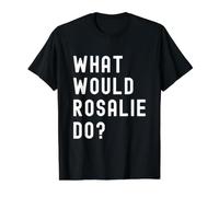 was Würde Rosalie tun? Preisgünstiges Grafik-T-Shirt, Herren, Schwarz, L