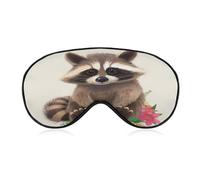 Waschbär Augenmaske, Seitenschlafmaske, leichte Augenbinde, Schlafmaske, Nasenpolster und Gummiband für Kinder, Frauen und Männer