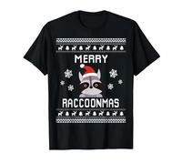Waschbär-Liebhaber-hässlicher Weihnachtspullover für die T-Shirt, Herren, Schwarz, 6XL