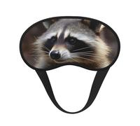 Waschbär-Schlafmaske, weich, bequem, Augenmaske mit verstellbarem Riemen, Verdunkelung, Augen-Schlafschutz, Abdeckung für Damen, Mädchen, Herren, Reisen, Yoga, Nickerchen, Schichtarbeit