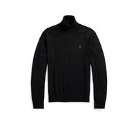 Waschbarer Rollkragenpullover aus Wolle M Black