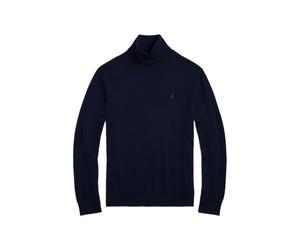 Waschbarer Rollkragenpullover aus Wolle S Blue