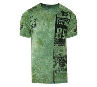 Washed Biker T-Shirt mit Front & Back Prints 2XL