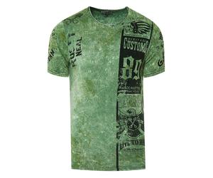 Washed Biker T-Shirt mit Front & Back Prints S