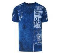 Washed Biker T-Shirt mit Front & Back Prints XL