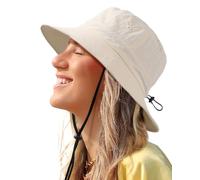 Wasserabweisender Fischerhut für Damen und Herren, Regenhut, LSF 50+, Boonie-Sonnenhut, faltbar, Sommer, Schlapphut, Angeln, Safari-Hut, Hellbeige, Einheitsgröße