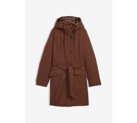 Wasserabweisender Outdoor-Kurzmantel mit Gürtel, Leo-Futter 44