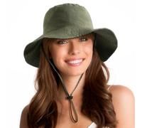 Wasserabweisender Sonnenhut mit LSF 50+, verstaubare Krempe, Boonie für Damen und Herren, Sommer, leicht, Wandern, Outdoor-Kappe, Grün (Army Green), Einheitsgröße