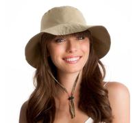 Wasserabweisender Sonnenhut mit LSF 50+, verstaubare Krempe, Boonie für Damen und Herren, Sommer, leicht, Wandern, Outdoor-Kappe, Khaki, Einheitsgröße