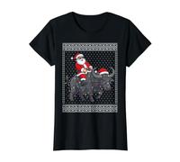Wasserbüffel Weihnachtsbeleuchtung Weihnachtsmann Reiten Wasserbüffel Preisgünstiges Grafik-T-Shirt, Damen, Schwarz, M