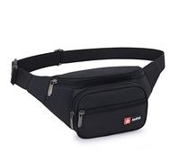 wasserdichte Bauchtasche Damen Herren für Reise und Sport, Hüfttasche für Damen und Herren Sport, Bauchtasche Wasserdicht Hüfttaschen für Running (Schwarz)