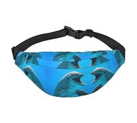 Wasserdichte Gürteltasche aus Polyester für Herren, leicht und langlebig, ideal für Frauen und Männer, Kinder, Handabdruck, Niedlicher Delphin, Einheitsgröße