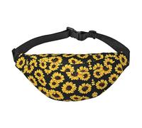 Wasserdichte Gürteltasche aus Polyester mit verstellbarem Gürtel - vielseitige Umhängetasche für Damen und Herren, sonnenblume, Einheitsgröße